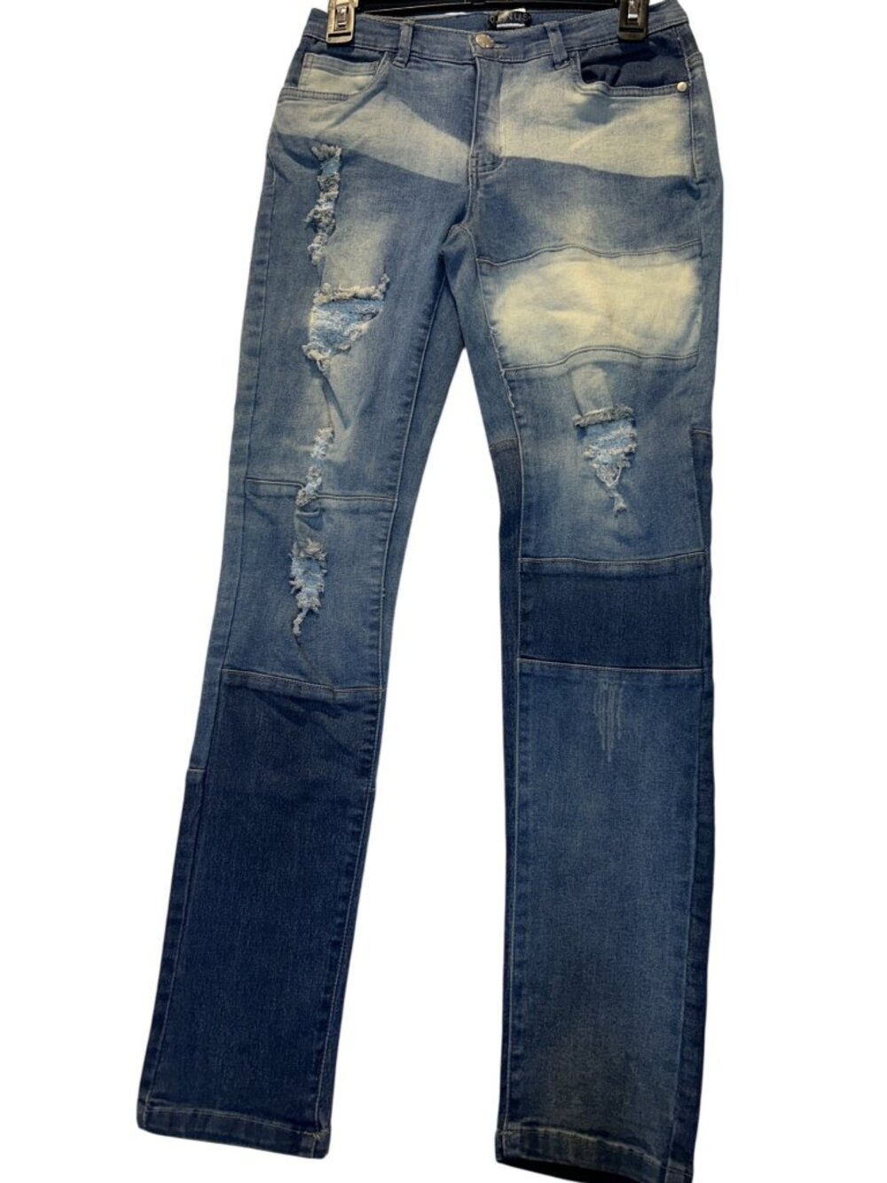 Venus Size 4 Distressed Denim Jeans With Faded Wash And Ripped Detailing - Picture 2 of 7